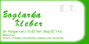 boglarka kleber business card